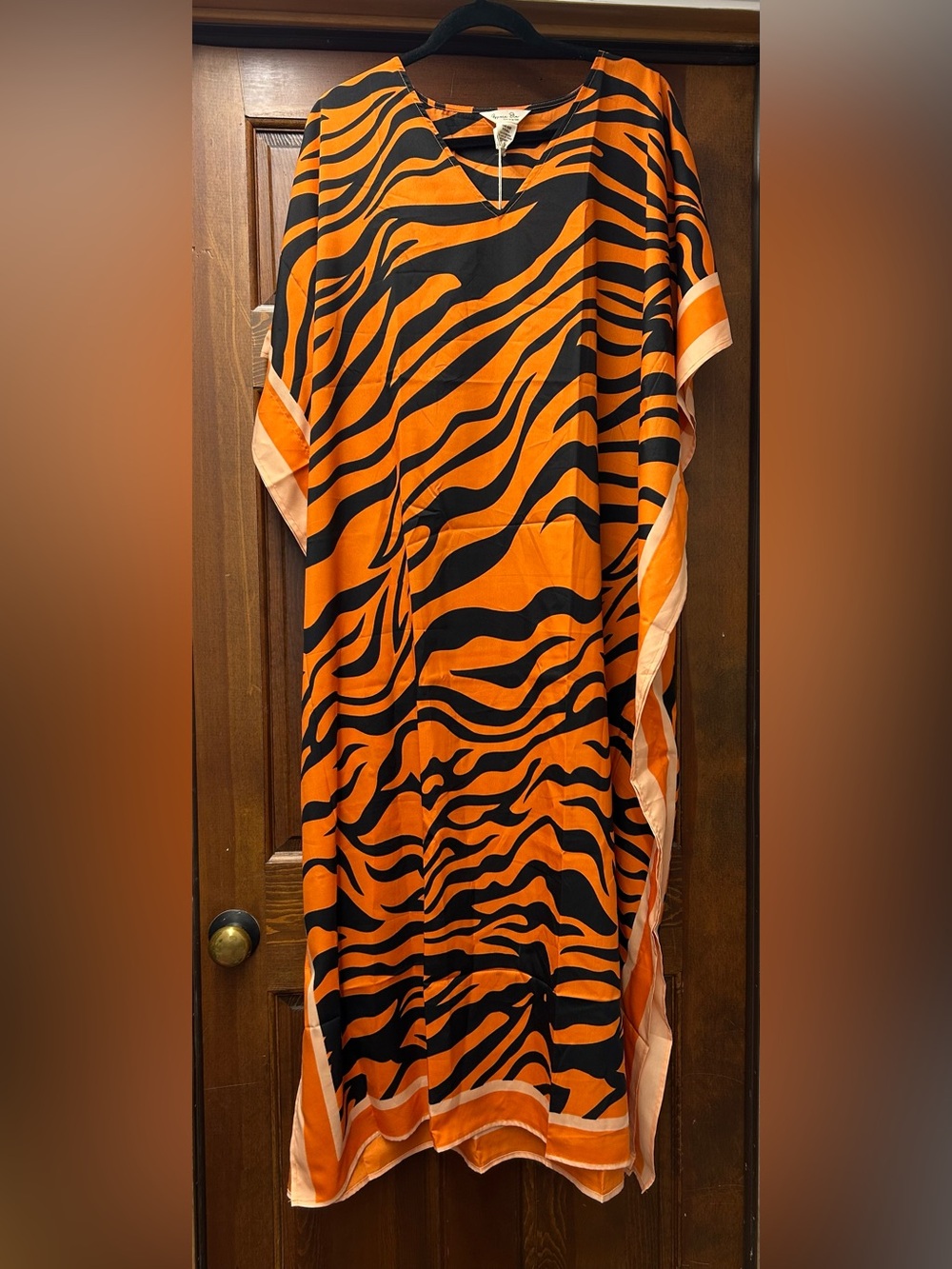 Tiger Stripe Orange & Black Maxi Kaftan
